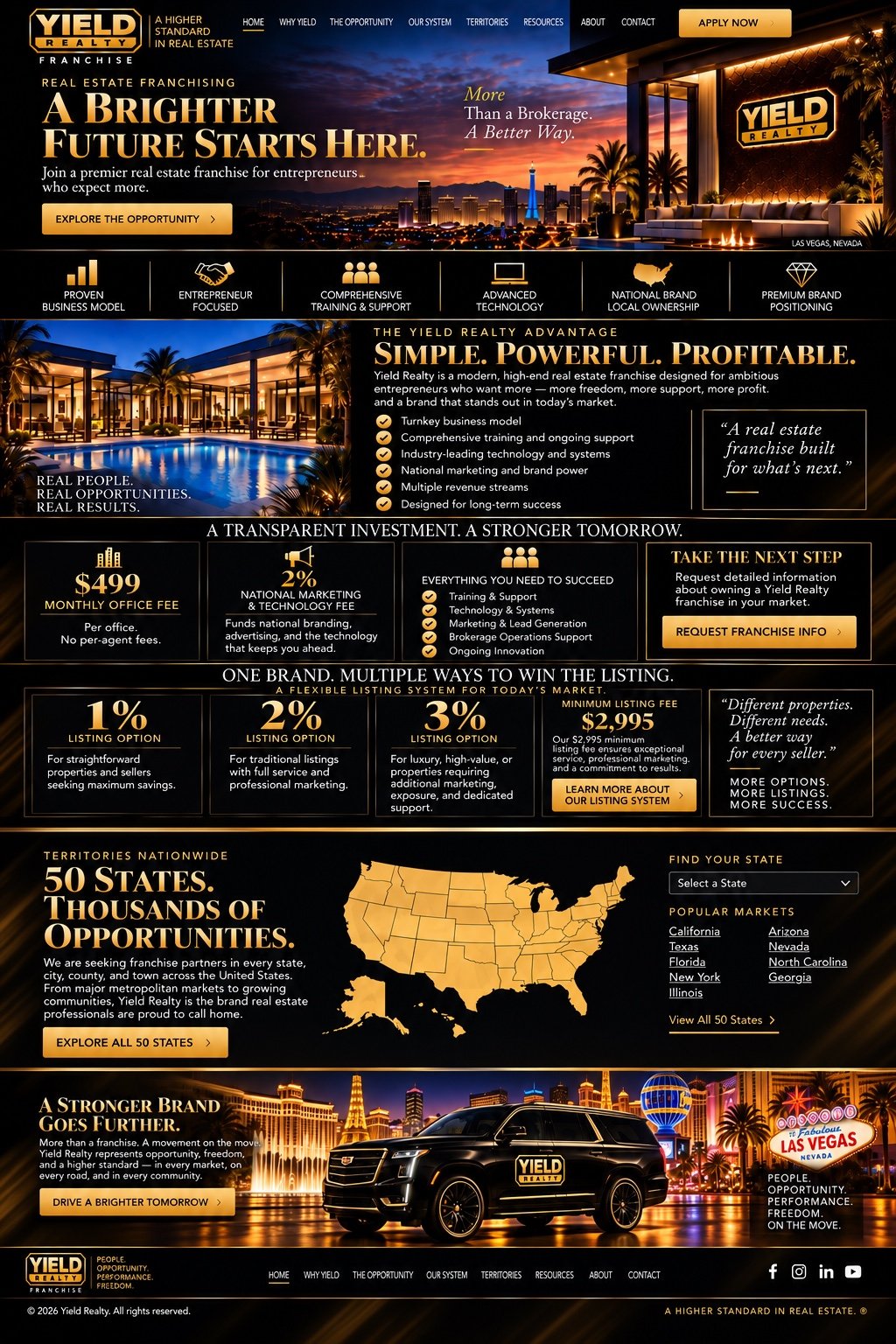 Yield Realty Franchise Version 123 homepage